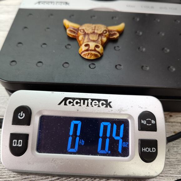 Bull Horns Decorative Pendant Figure 2" Wide - Picture 8 of 10